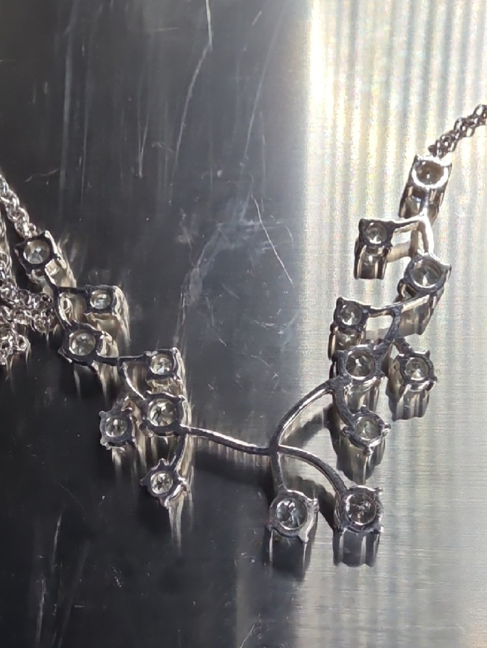 Stearling Silver 925 Light Topaz Branch Necklace - Picture 7 of 7